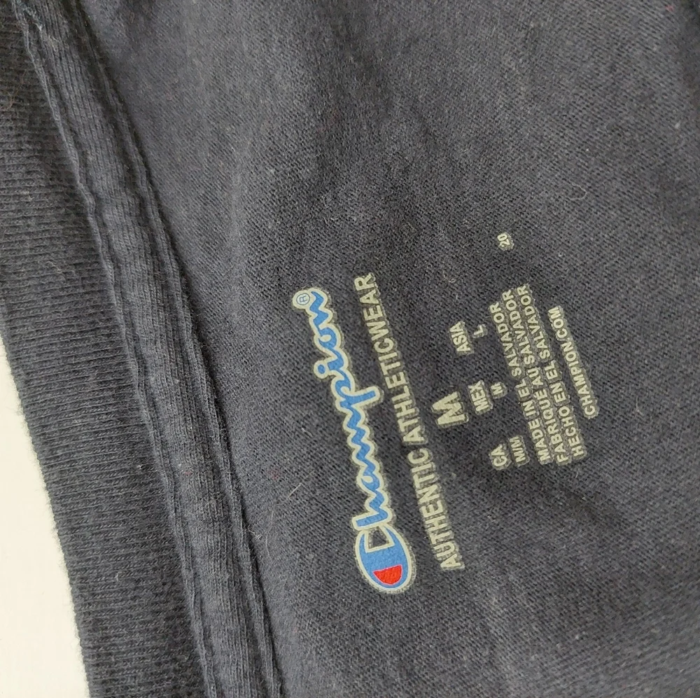 Champion Men's Size Medium Shirt Logo Short Sleeve Tee Blue Top - Picture 4 of 5